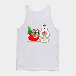 Merry Christmas! Polar Bear and Penguin Tank Top